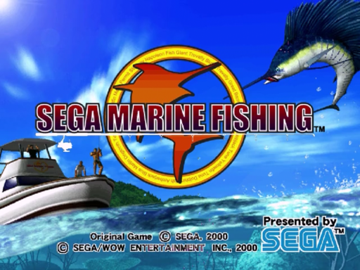 Sega Marine Fishing title screen for Sega Dreamcast